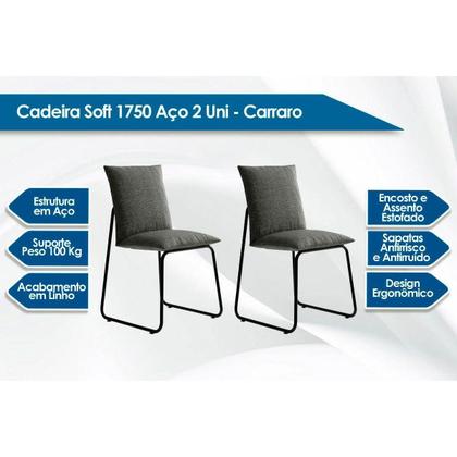 Imagem de Conjunto: Mesa Sala Jantar Átria 1592 Aço c/ Tampo Madeirado 160x90cm e 6 Cadeiras 1750 Rose/Freijo/Nogal - Rose/Areia - Carraro