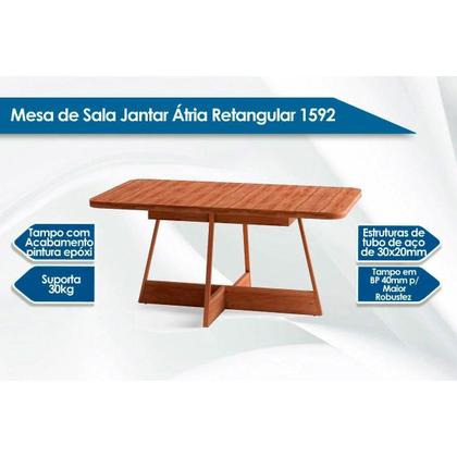 Imagem de Conjunto: Mesa Sala Jantar Átria 1592 Aço c/ Tampo Madeirado 160x90cm e 6 Cadeiras 1750 Rose/Freijo/Nogal - Rose/Areia - Carraro