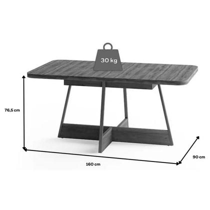 Imagem de Conjunto: Mesa Sala Jantar Átria 1592 Aço c/ Tampo Madeirado 160x90cm e 6 Cadeiras 1750 Rose/Freijo/Nogal - Rose/Areia - Carraro