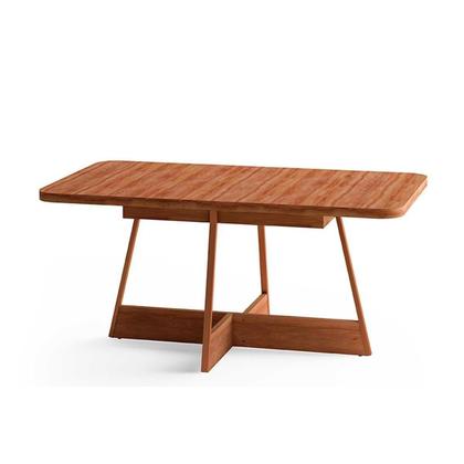 Imagem de Conjunto: Mesa Sala Jantar Átria 1592 Aço c/ Tampo Madeirado 160x90cm e 6 Cadeiras Lux Rose/Freijo/Nogal - Rose/Areia - Caramelo - Carraro