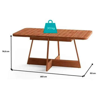 Imagem de Conjunto: Mesa Sala Jantar Átria 1592 Aço c/ Tampo Madeirado 160x90cm e 6 Cadeiras Lux Rose/Freijo/Nogal - Rose/Areia - Caramelo - Carraro