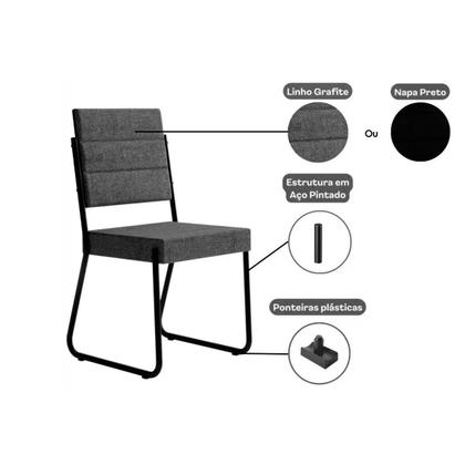 Imagem de Conjunto: Mesa Sala Jantar Átria 1594 Aço c/ Tampo Madeirado 100cm e 4 Cadeiras 1736 Rose/Freijó/Nogal - Rose/Areia - Caramelo - Carraro