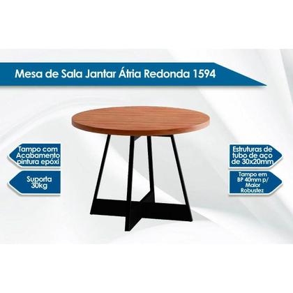Imagem de Conjunto: Mesa Sala Jantar Átria 1594 Aço c/ Tampo Madeirado 100cm e 4 Cadeiras 1736 Rose/Freijó/Nogal - Rose/Areia - Caramelo - Carraro