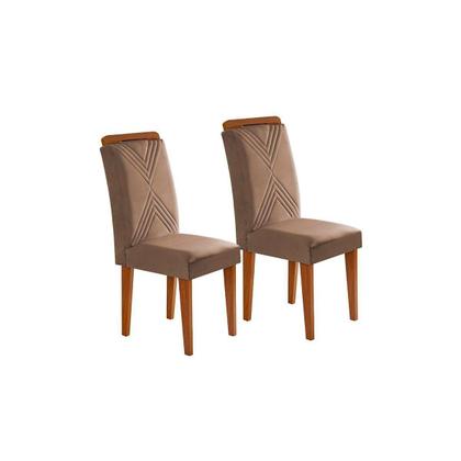 Imagem de Conjunto: Mesa Sala Jantar Berlim c/ Tampo Madeirado c/ Vidro Canto Curvo 120x80cm e 4 Cadeiras Amsterdã Imbuia/Off White - Linho Grafite - Rufato