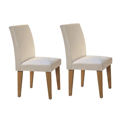 Imagem de Conjunto: Mesa Sala Jantar Berlim c/ Tampo Madeirado c/ Vidro Canto Reto 120cm + 4 Cadeiras Grécia Imbuia/Chocolate - Rufato