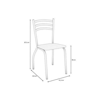 Imagem de Conjunto: Mesa Sala Jantar Elba c/ Tampo de Vidro 150cm e 6 Cadeiras Portugal Niquel - Courano Bege - Kappesberg