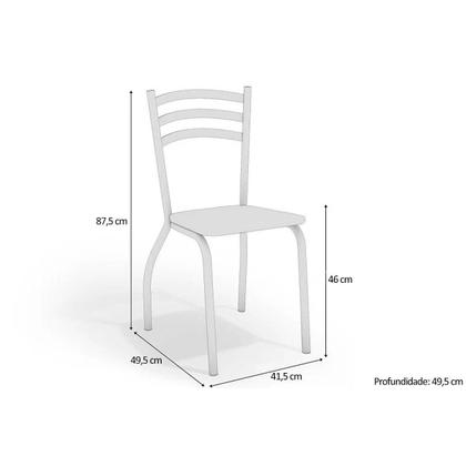 Imagem de Conjunto: Mesa Sala Jantar Iguaçu c/ Tampo de Madeira 136cm e 4 Cadeiras Portugal Cromada/Nogueira - Courano Bege - Kappesberg