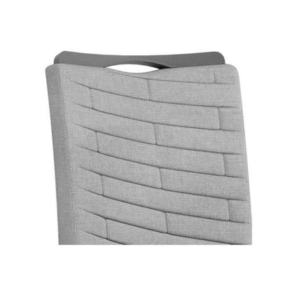 Imagem de Conjunto: Mesa Sala Jantar Italia Tampo Madeirado c/ Vidro 120x90cm e 4 Cadeiras Julia Cedro/Off White - Linho Neve - DJ Móveis