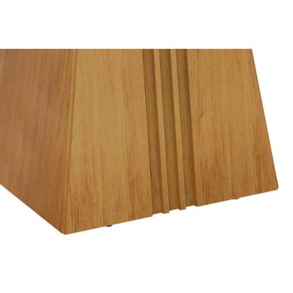 Imagem de Conjunto: Mesa Sala Jantar Itália Tampo Madeirado c/ Vidro Curvo 136x136cm e 8 Cadeiras Lia Freijo/Off White - Suede Kraft - DJ Móveis