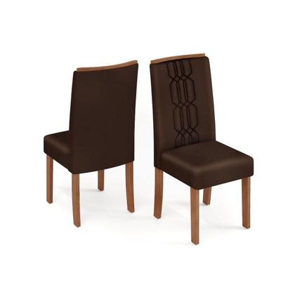 Imagem de Conjunto: Mesa Sala Jantar Italia Tampo Madeirado c/ Vidro Curvo 170x90cm e 4 Cadeiras Zoe Freijo/Off White - Suede Creme - DJ Móveis