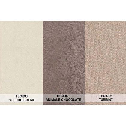 Imagem de Conjunto: Mesa Sala Jantar Londrina Tampo Madeirado c/ Vidro 120cm Canto Curvo + 4 Cadeiras Jade Imbuia/Turim - Rufato