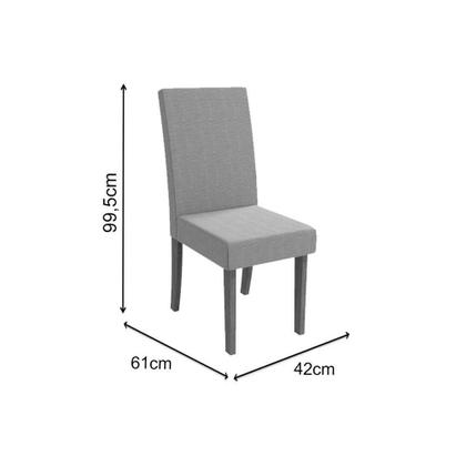 Imagem de Conjunto: Mesa Sala Jantar Lótus c/ Tampo Madeirado c/ Vidro 105cm + 4 Cadeiras CAD131 Freijó/Bronze/Bege - Kappesberg