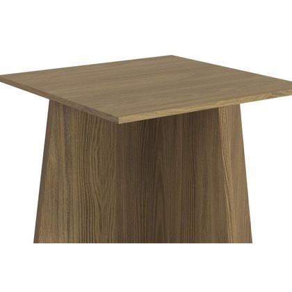 Imagem de Conjunto: Mesa Sala Jantar Lótus Tampo Madeirado c/ Vidro 105x135cm e 4 Cadeiras 2CAD153 Nogueira/Off White/Vidro Off White - Eucalipto - Kappesberg