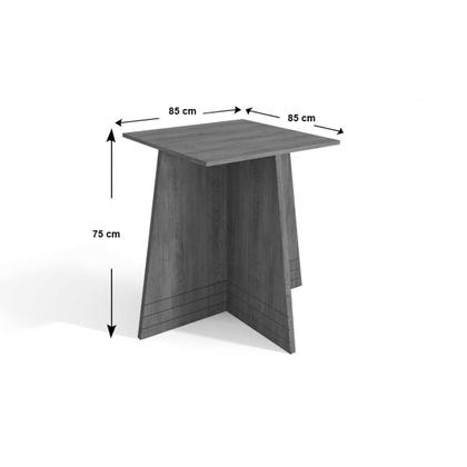 Imagem de Conjunto: Mesa Sala Jantar Lótus Tampo Madeirado c/ Vidro 105x135cm e 4 Cadeiras 2CAD153 Nogueira/Off White/Vidro Off White - Eucalipto - Kappesberg