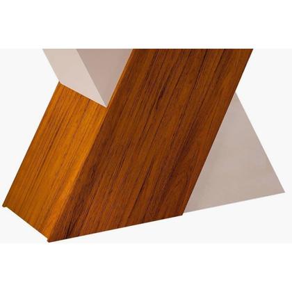 Imagem de Conjunto: Mesa Sala Jantar Rubi Tampo Madeirado c/ Vidro Curvo 170x90cm e 6 Cadeiras Zoe Cedro/Off White/Off White - Suede Creme - DJ Móveis