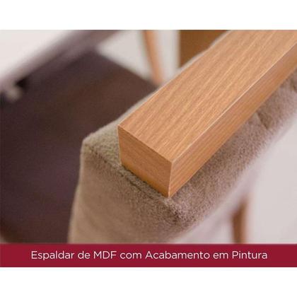 Imagem de Conjunto: Mesa Sala Jantar Solana c/ Tampo Madeirado c/ Vidro Reto 160x90cm e 6 Cadeiras Bella Nature/Linho - Henn