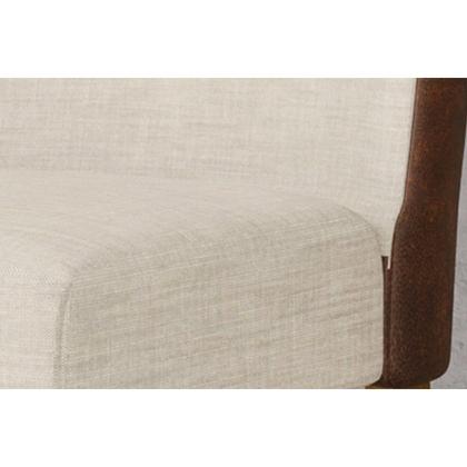 Imagem de Conjunto: Mesa Sala Jantar Solana SC66 Tampo Madeirado c/ Vidro Canto Curvo 200x90cm e 8 Cadeiras Anne Nature/Courano/Linho - Henn