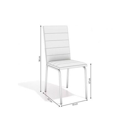 Imagem de Conjunto: Mesa Sala Jantar Volga c/ Tampo de Vidro 90cm e 4 Cadeiras Amsterdã Niquel - Courano Preto - Kappesberg