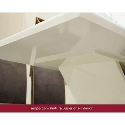 Imagem de Conjunto: Mesa Sala Jantar Yara c/ Tampo Madeirado c/ Vidro Curvo 160x90cm e 6 Cadeiras Malu Nature/Suede Light Marrom Amendoa - Henn