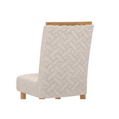 Imagem de Conjunto: Mesa Sala Jantar Yara c/ Tampo Madeirado c/ Vidro Curvo 160x90cm e 6 Cadeiras Malu Nature/Suede Light Marrom Amendoa - Henn