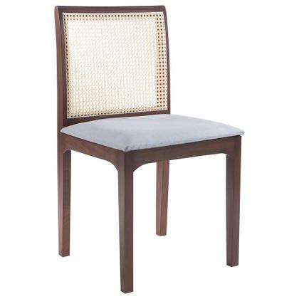 Imagem de Conjunto Mesa Shell com Tampo de Vidro 160x90 cm e 6 Cadeiras Steve Amêndoa G55 - Gran Belo