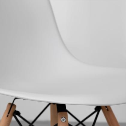 Imagem de Conjunto Mesa Square Redonda 88cm com 2 Cadeiras Eiffel  Branco