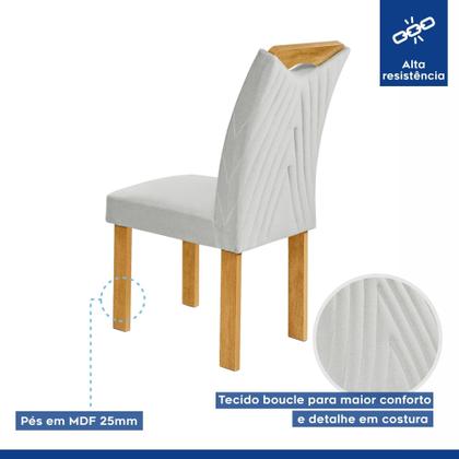 Imagem de Conjunto Mesa Stella Ripada 120cm com 4 Cadeiras Stella Tampo Smart Plus com Vidro