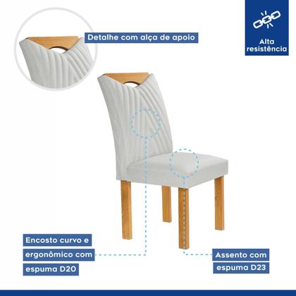 Imagem de Conjunto Mesa Stella Ripada 120cm com 4 Cadeiras Stella Tampo Smart Plus com Vidro