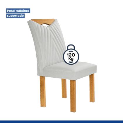 Imagem de Conjunto Mesa Stella Ripada 120cm com 4 Cadeiras Stella Tampo Smart Plus com Vidro