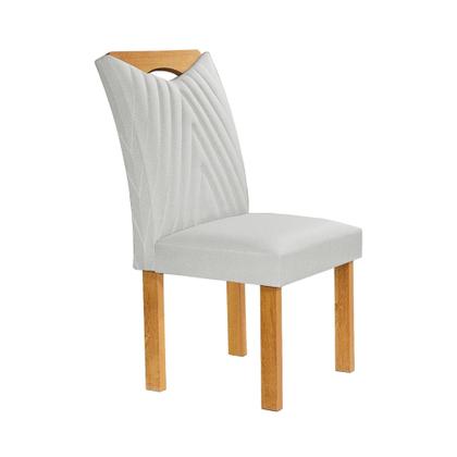 Imagem de Conjunto Mesa Stella Ripada 120cm com 4 Cadeiras Stella Tampo Smart Plus com Vidro