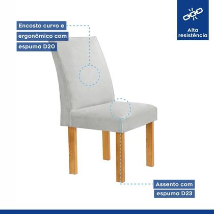 Imagem de Conjunto Mesa Stella Ripada 170cm com 6 Cadeiras Canela Tampo Smart Plus com Vidro