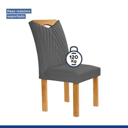 Imagem de Conjunto Mesa Stella Ripada 170cm com 6 Cadeiras Stella Tampo Smart Plus com Vidro