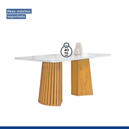 Imagem de Conjunto Mesa Stella Ripada 170cm com 6 Cadeiras Stella Tampo Smart Plus com Vidro