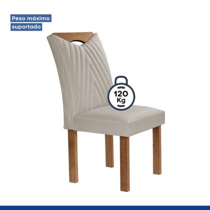 Imagem de Conjunto Mesa Stella Ripada 170cm com 6 Cadeiras Stella Tampo Smart Plus com Vidro