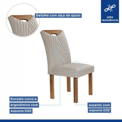 Imagem de Conjunto Mesa Stella Ripada 170cm com 6 Cadeiras Stella Tampo Smart Plus com Vidro