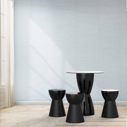 Imagem de Conjunto Mesa Tampo Polipropileno 60cm e 3 Banquetas Fit Grifit Preto