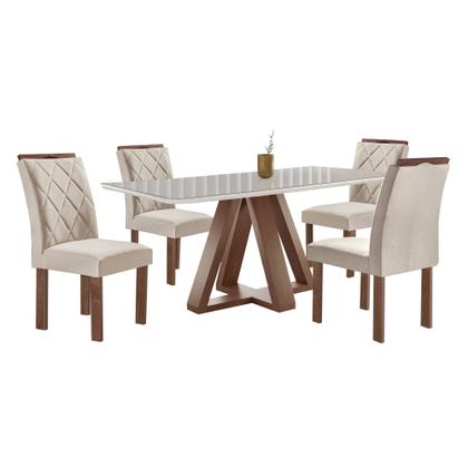 Imagem de Conjunto Mesa Tampo Smart Plus Kyra 120cmx90cm 4 Cadeiras Arthus