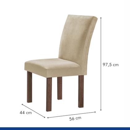 Imagem de Conjunto Mesa Tampo Smart Plus Vidro Kyra 120cmx90cm 4 Cadeiras Canela