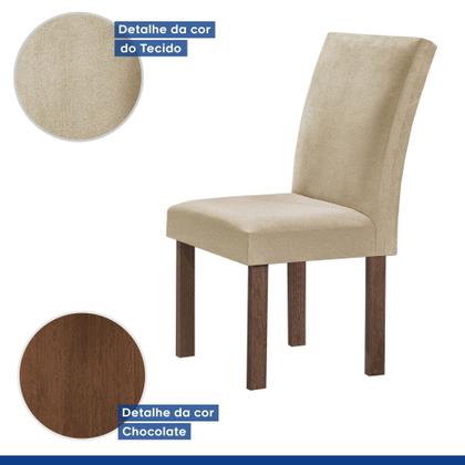Imagem de Conjunto Mesa Tampo Smart Plus Vidro Kyra 120cmx90cm 4 Cadeiras Canela