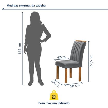 Imagem de Conjunto Mesa Tampo Smart Plus Vidro Kyra 170cmx90cm 6 cadeiras Arizona
