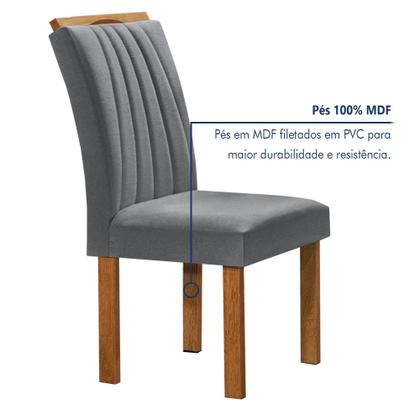 Imagem de Conjunto Mesa Tampo Smart Plus Vidro Kyra 170cmx90cm 6 cadeiras Arizona