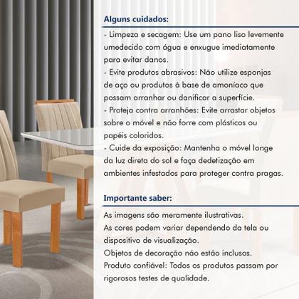 Imagem de Conjunto Mesa Tampo Smart Plus Vidro Kyra 170CMX90CM 6 Cadeiras Arizona