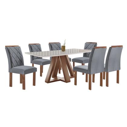 Imagem de Conjunto Mesa Tampo Smart Plus Vidro Kyra 170cmx90cm 6 Cadeiras Arthus