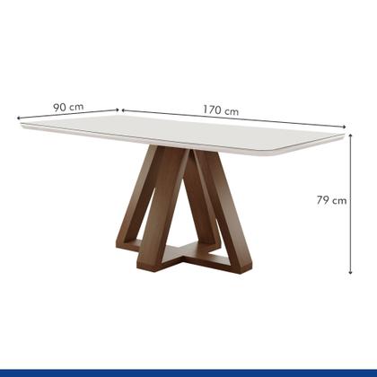Imagem de Conjunto Mesa Tampo Smart Plus Vidro Kyra 170cmx90cm 6 Cadeiras Arthus