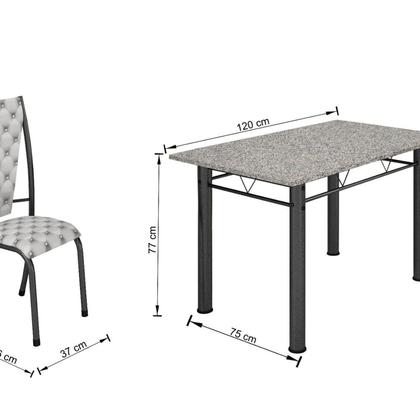Imagem de Conjunto Mesa Tubular com 4 Cadeiras Monaco