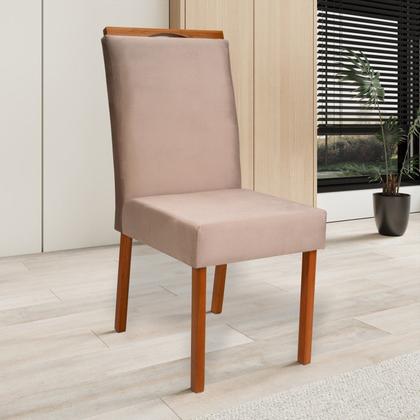Imagem de Conjunto Mesa Verona com 4 Cadeiras Madeira Maciça e Estofada Bella Espresso Móveis