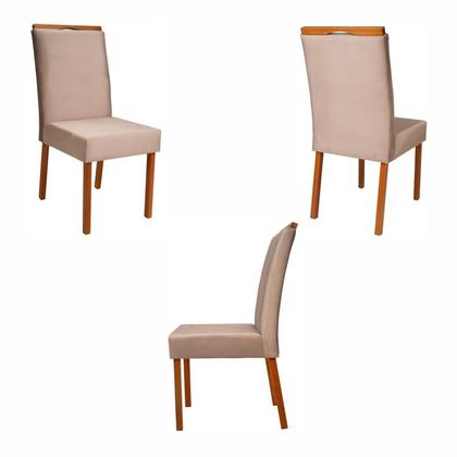 Imagem de Conjunto Mesa Verona com 4 Cadeiras Madeira Maciça e Estofada Bella Espresso Móveis