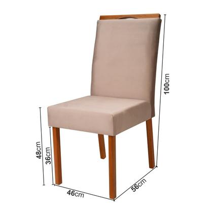 Imagem de Conjunto Mesa Verona com 4 Cadeiras Madeira Maciça e Estofada Bella Espresso Móveis