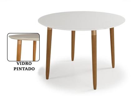 Imagem de Conjunto Mesa Vidro Jantar Suporta 4 Pessoas + Mesas Lateral