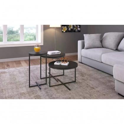 Imagem de Conjunto Mesas Lateral Voip 03 Peças 24820 Linha Complemento